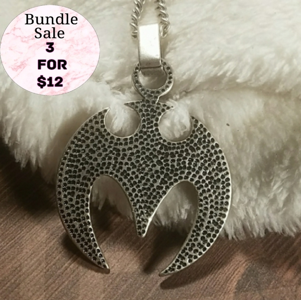 N795 Rustic 2 Sided Pendant Necklace
